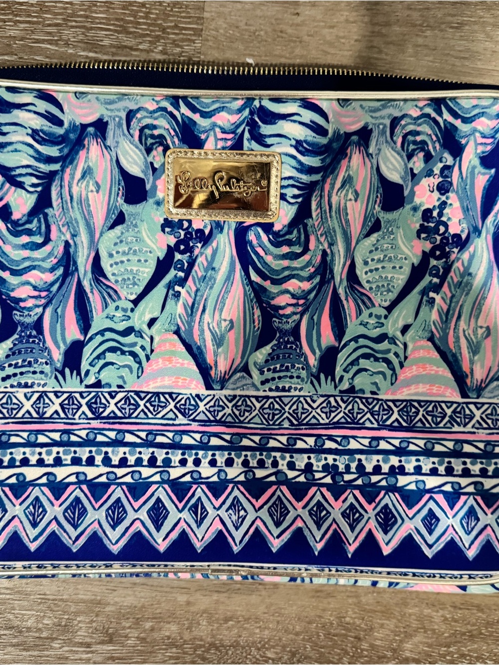 Lilly Pulitzer Printed Laptop/Tablet Zip Pouch - Blue Pink Aqua